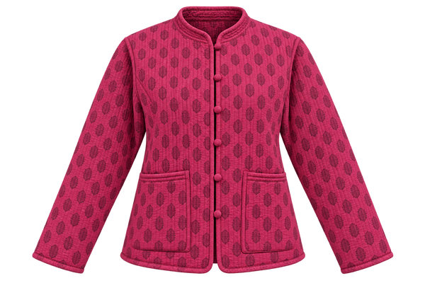 Veste courte matelassée réversible Beauté — Rouge lie-de-vin — vue produit détourée